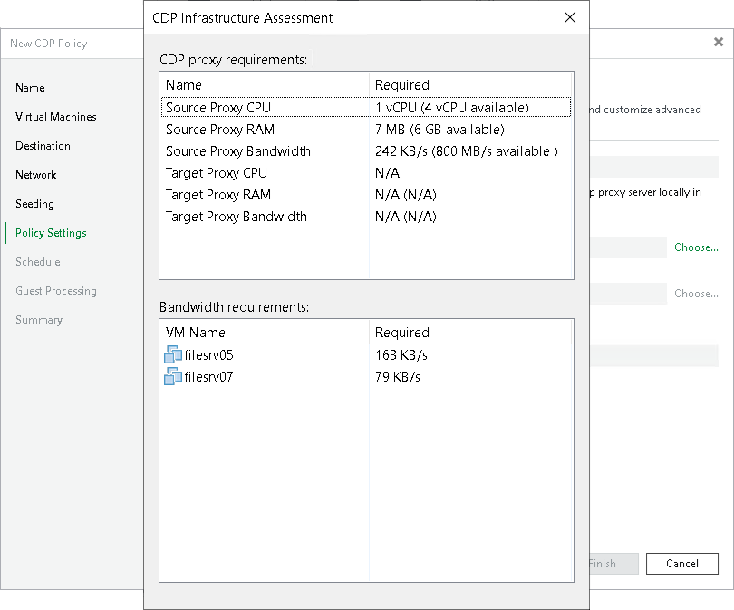 Creating CDP Policies for VMware vSphere