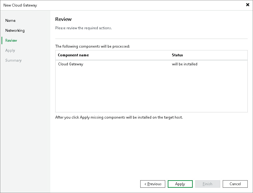 Step 4. Review Cloud Gateway Settings