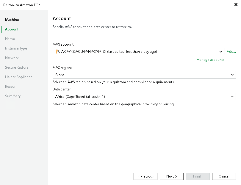 Restoring Tenant Backups to Amazon EC2