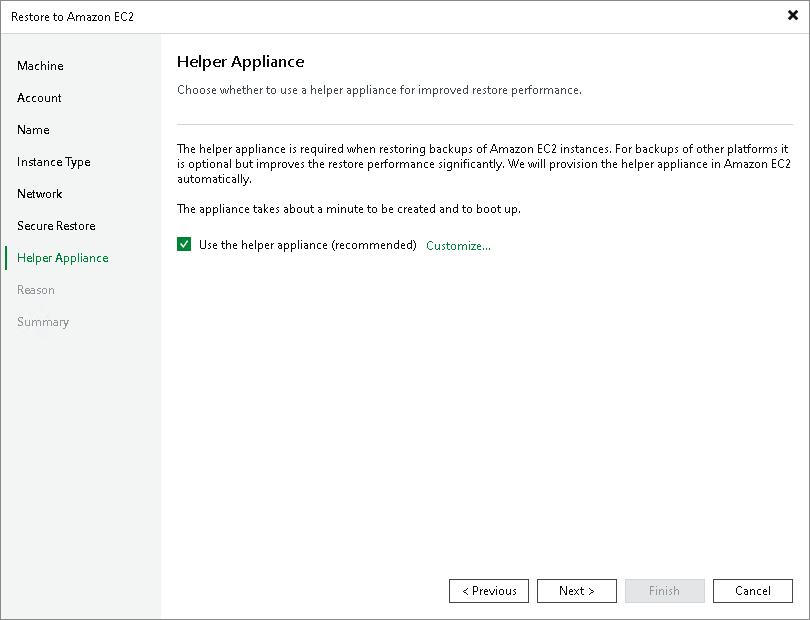 Restoring Tenant Backups to Amazon EC2