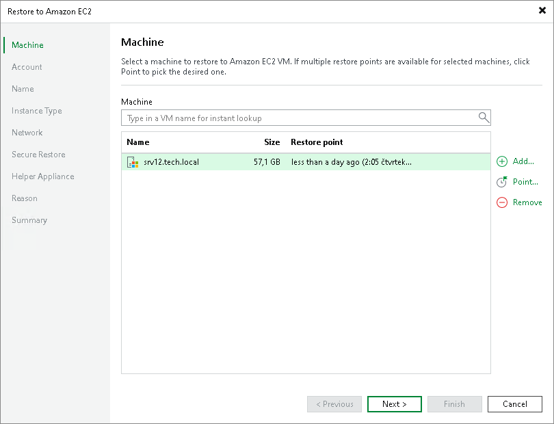 Restoring Tenant Backups to Amazon EC2