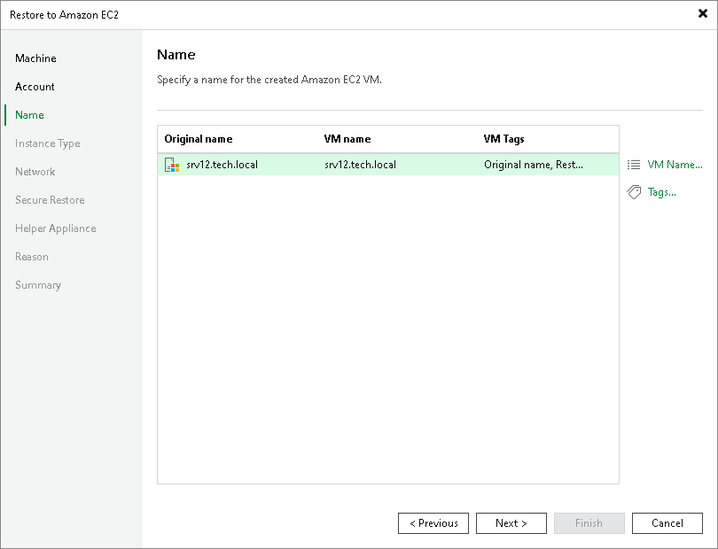 Restoring Tenant Backups to Amazon EC2