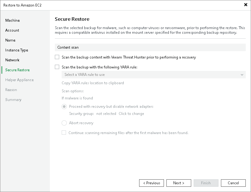 Restoring Tenant Backups to Amazon EC2