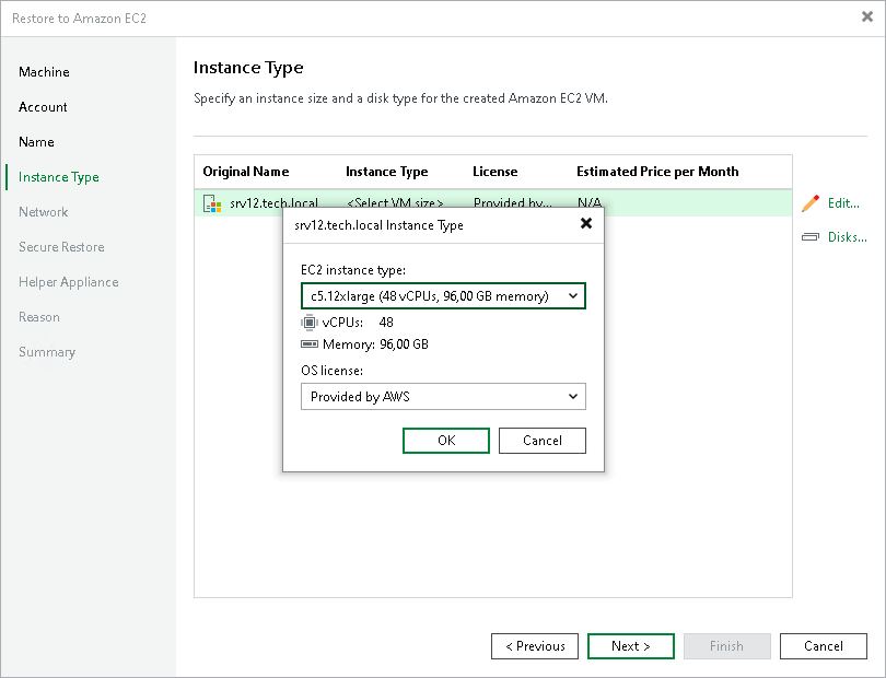 Restoring Tenant Backups to Amazon EC2
