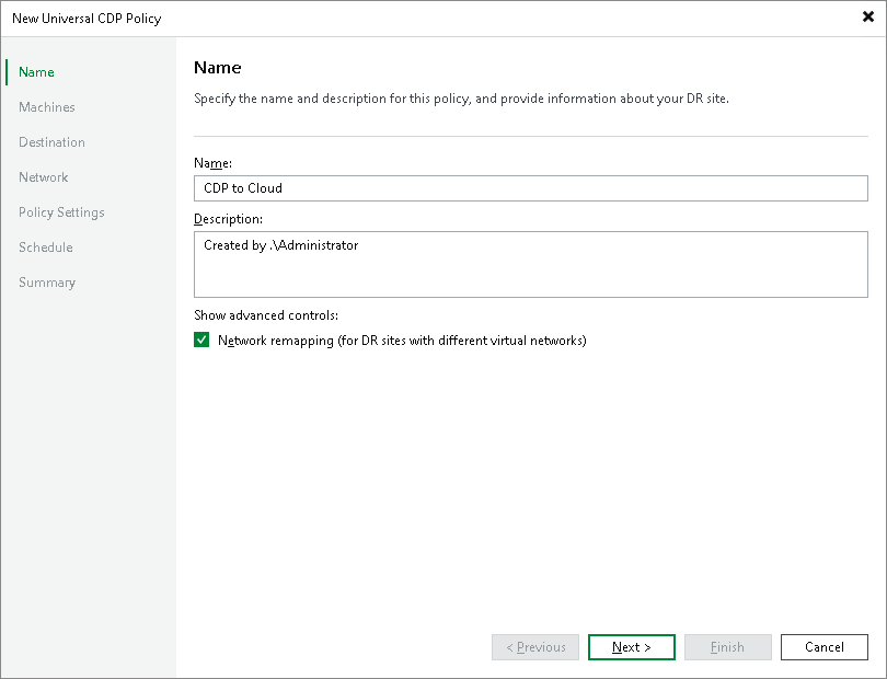 Creating Universal CDP Policies