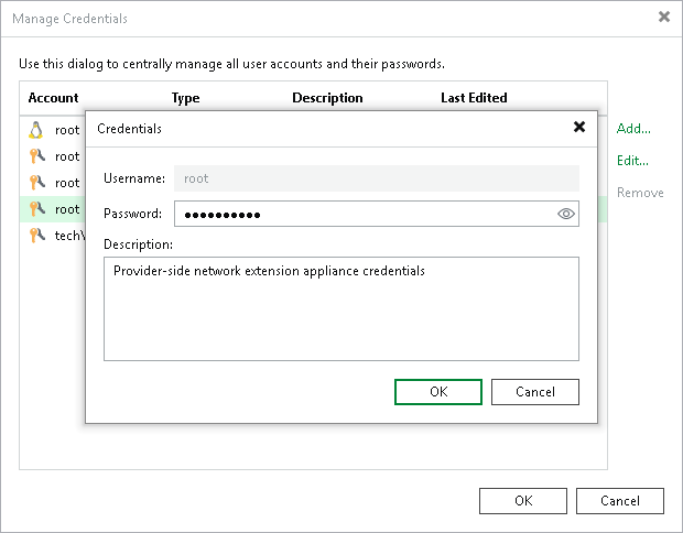 Managing Network Extension Appliance Credentials