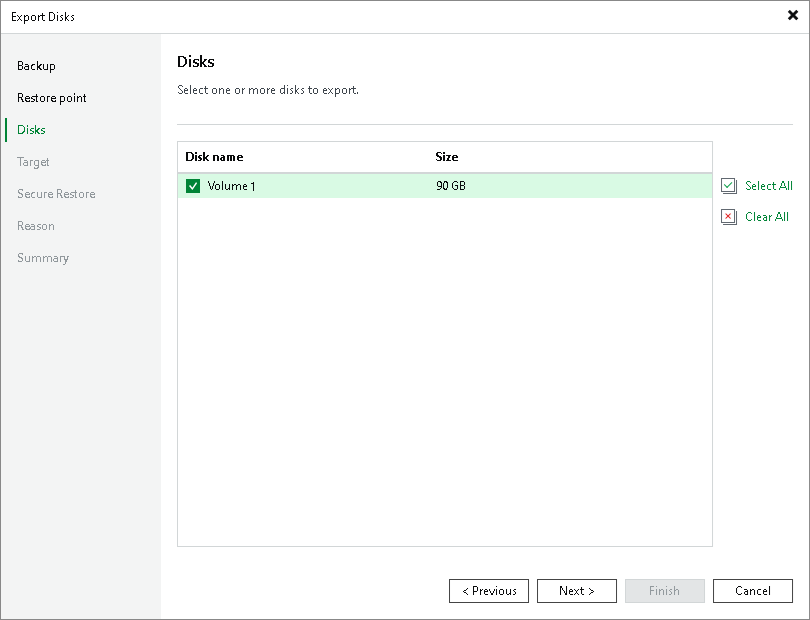 Exporting Disks from Veeam Agent Backups