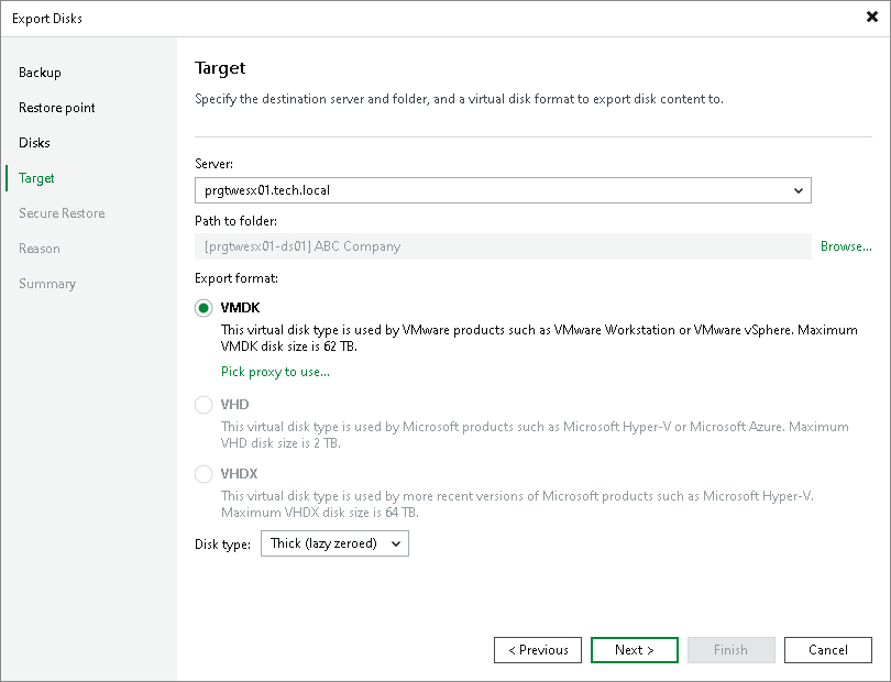 Exporting Disks from Veeam Agent Backups