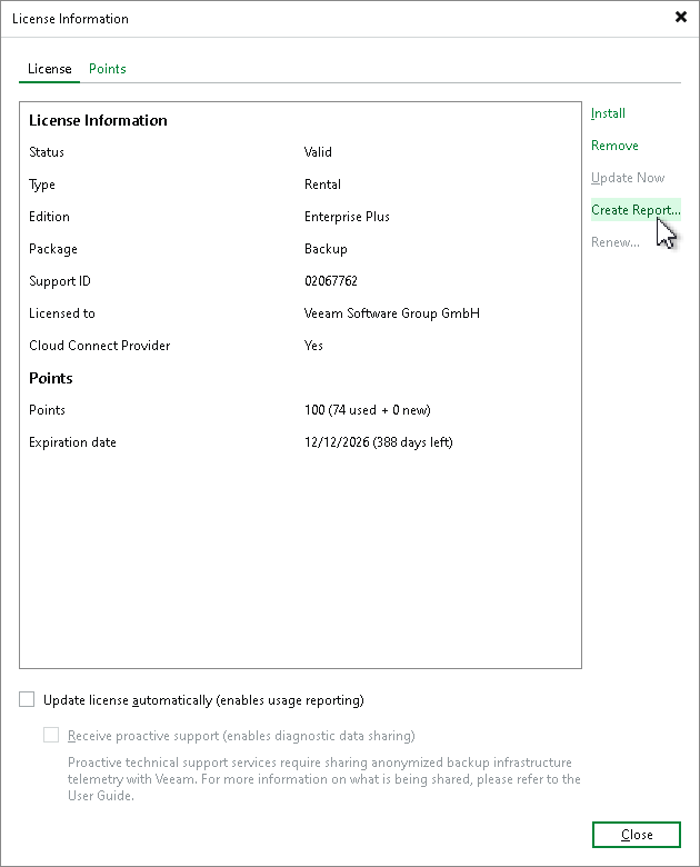 Generating License Usage Report