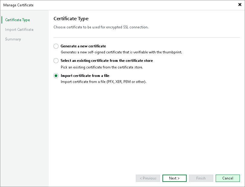 Importing Certificates from Files