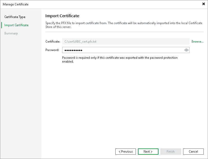 Importing Certificates from Files