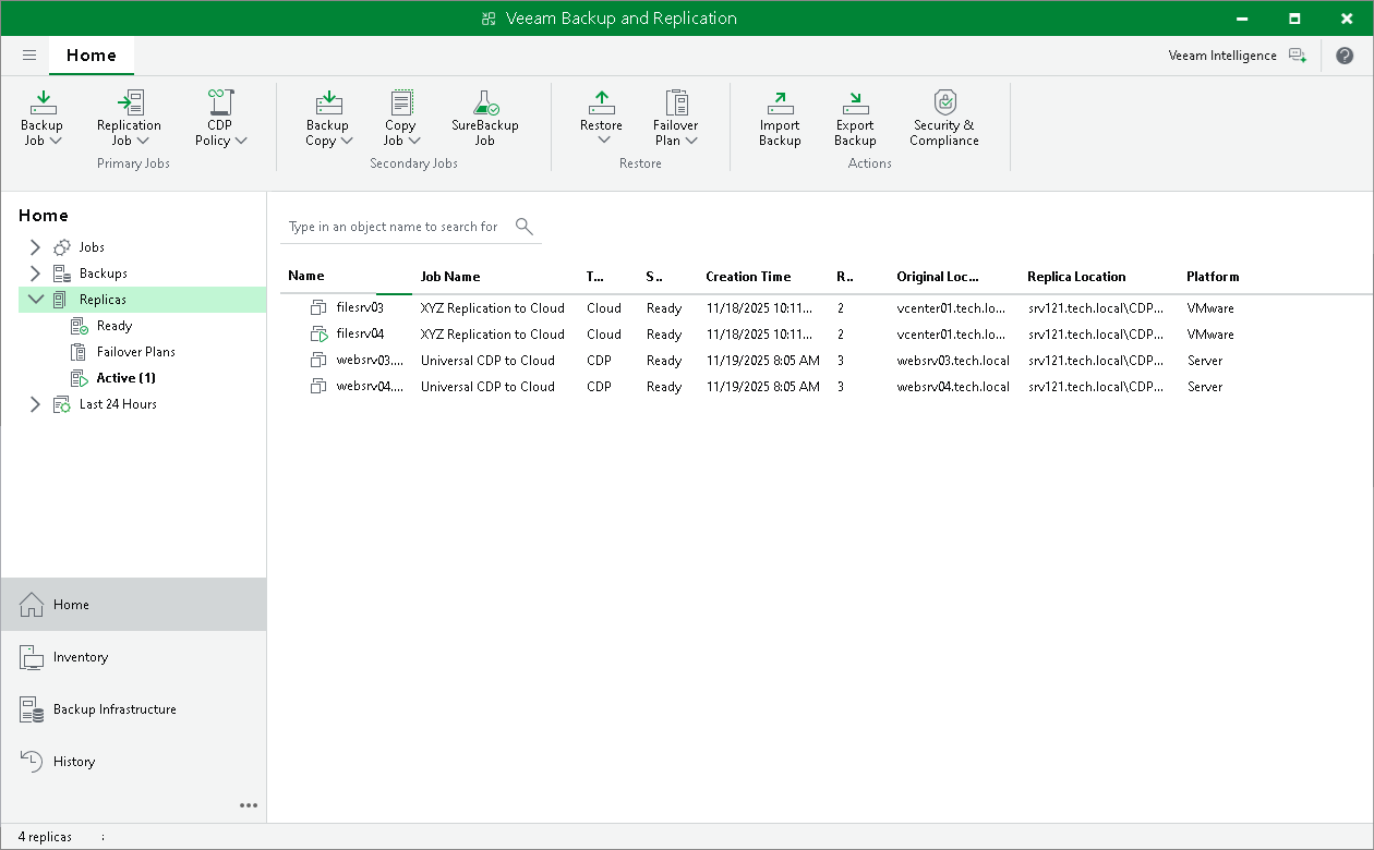 View Replicas and Failover Plans