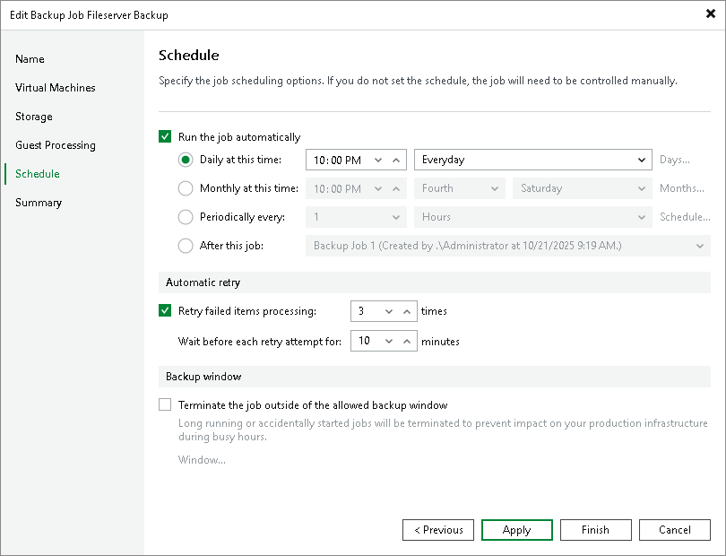 Creating VM Backup Jobs