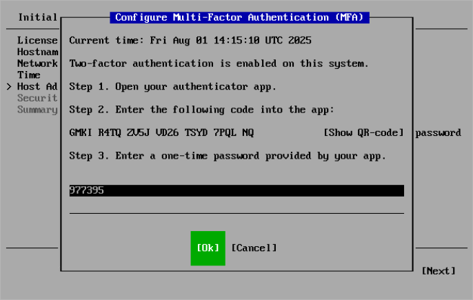 Step 8. Configure Host Administrator Account
