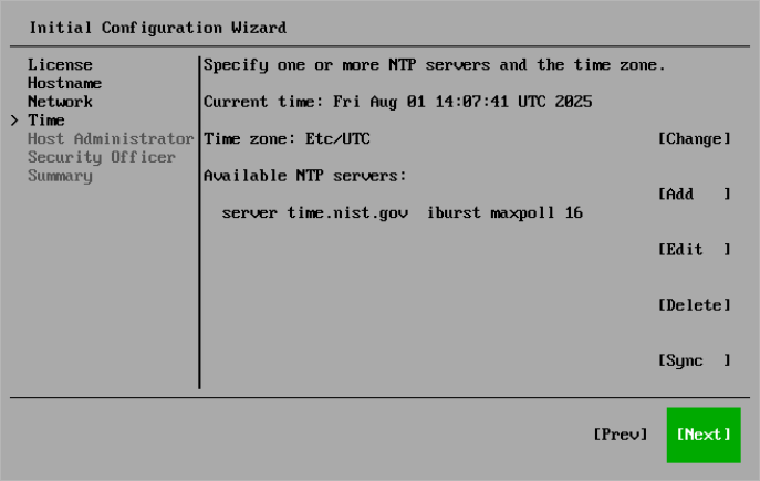 Step 7. Review Server Time Settings