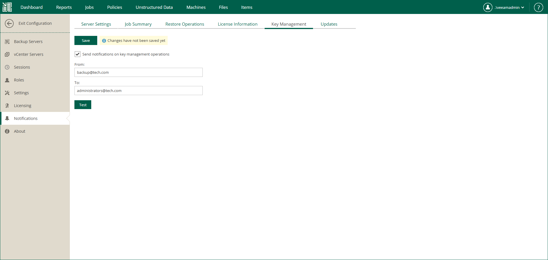 Notifications on Key Management