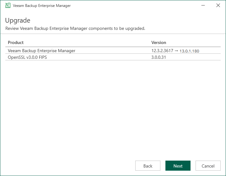 Step 6. Review Components and Begin Upgrade