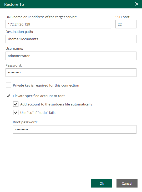Restoring Files to Another Location