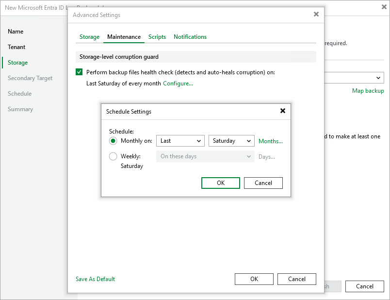 Maintenance Settings