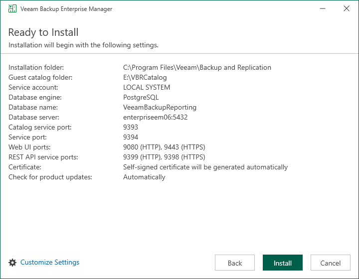 Check Default Configuration