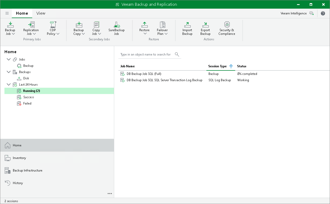 View Backup Job Statistics