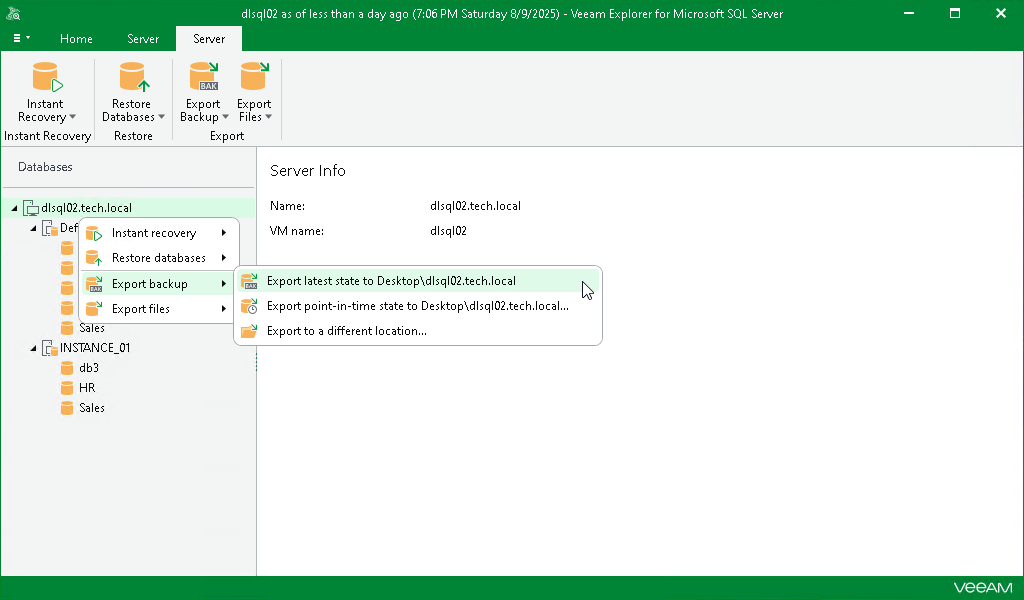 Launching Export Wizard