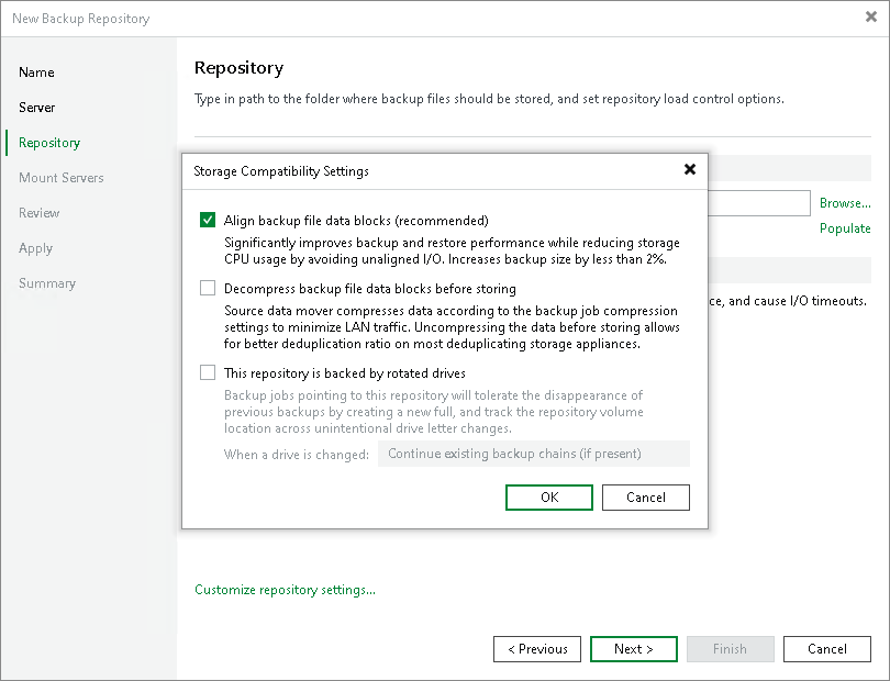 Step 4. Configure Backup Repository Settings