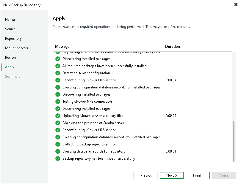 Step 7. Apply Backup Repository Settings