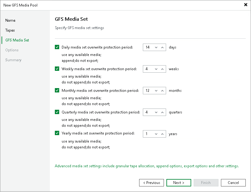 Step 4. Specify Media Set Options