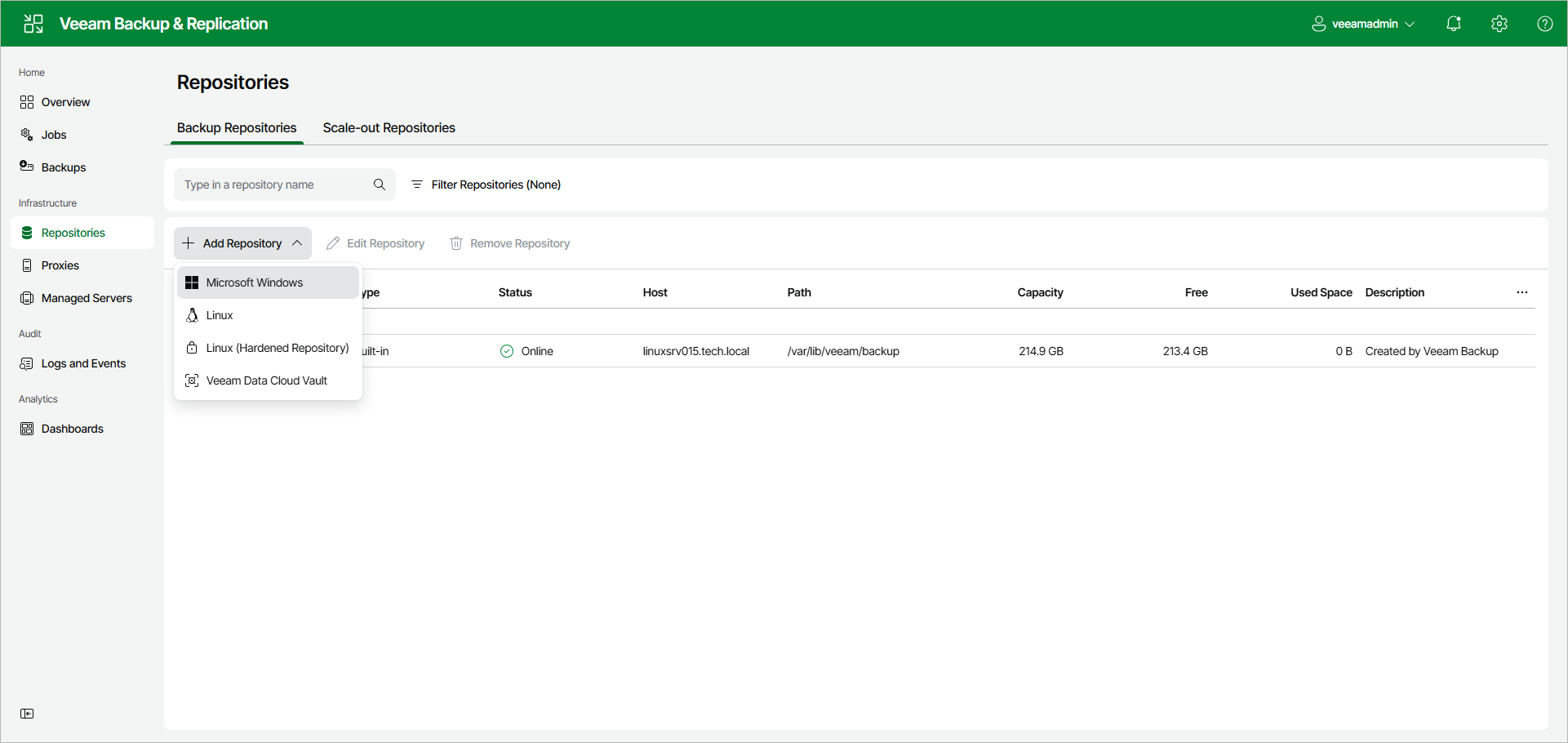 Step 1. Launch New Backup Repository Wizard