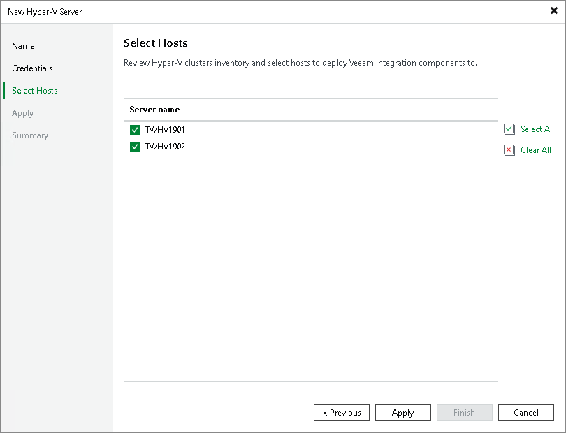 Step 4. Select Hosts