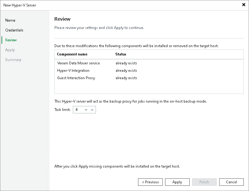 Step 5. Review Components