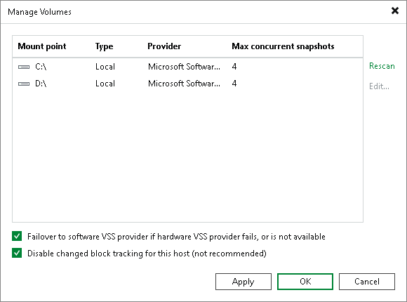 Step 7. Specify Settings for Connected Volumes