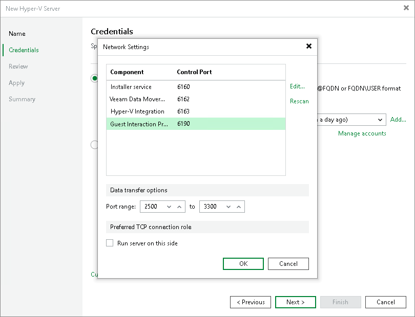 Step 3. Specify Credentials