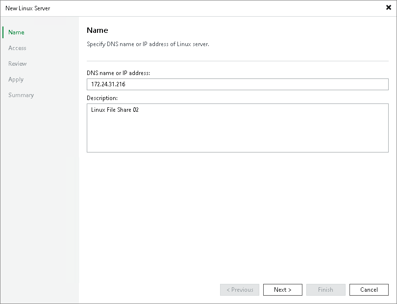 Step 2. Specify Server Name or Address
