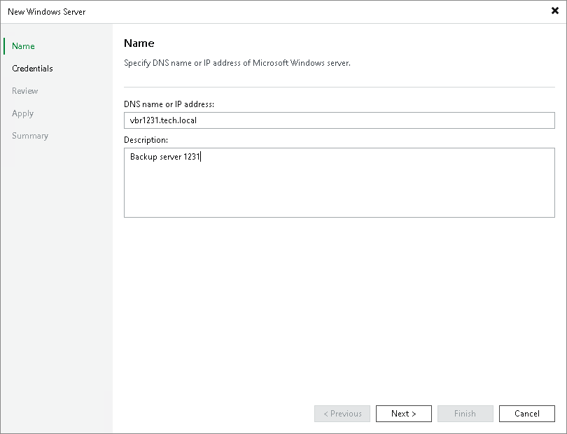 Step 2. Specify Server Name or Address