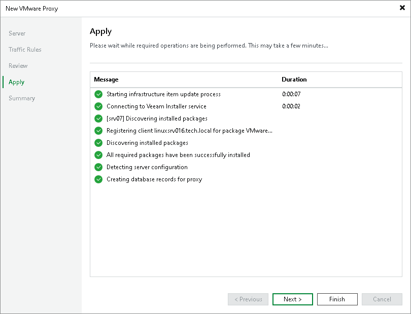 Step 5. Apply VMware Backup Proxy Settings