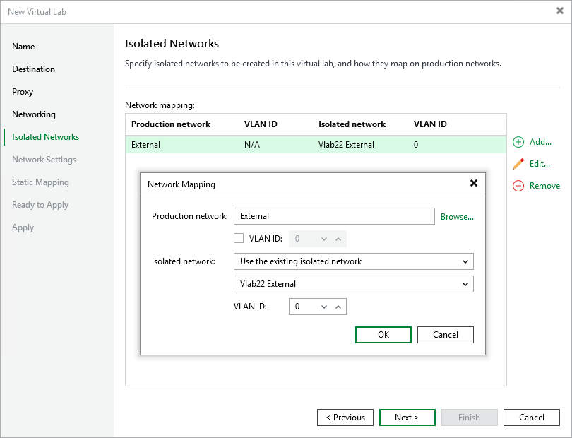Step 6. Select Isolated Networks