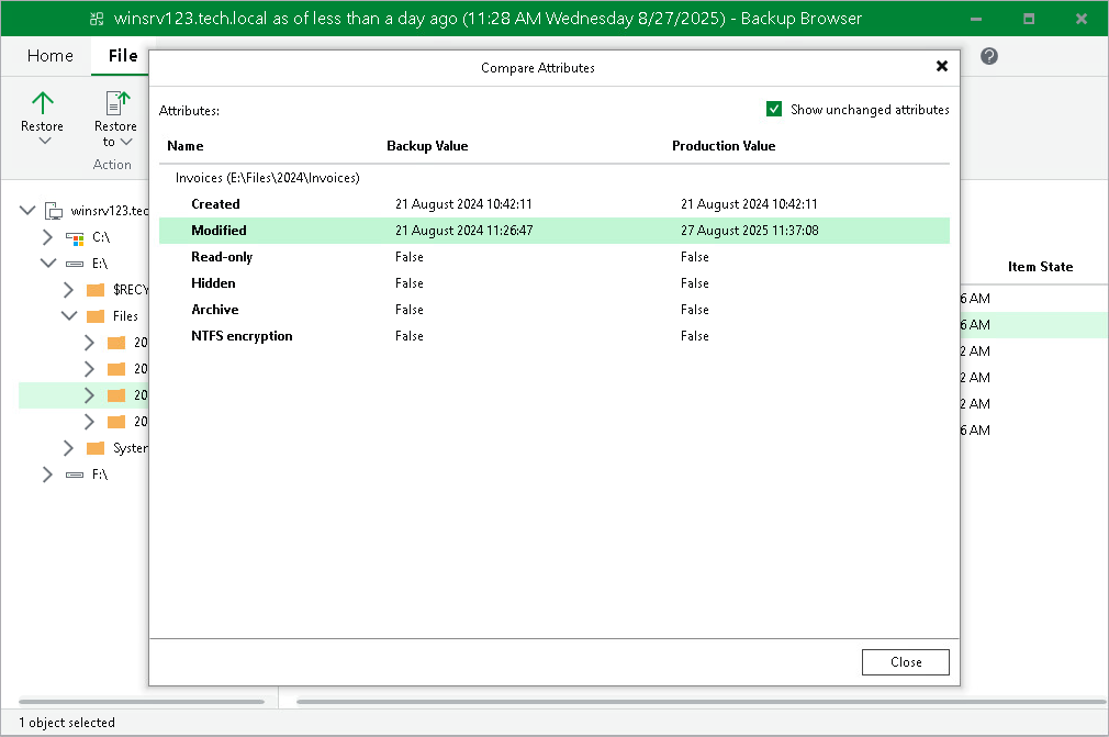 Compare Attributes