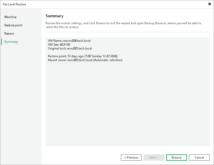 Step 6. Verify Restore Settings