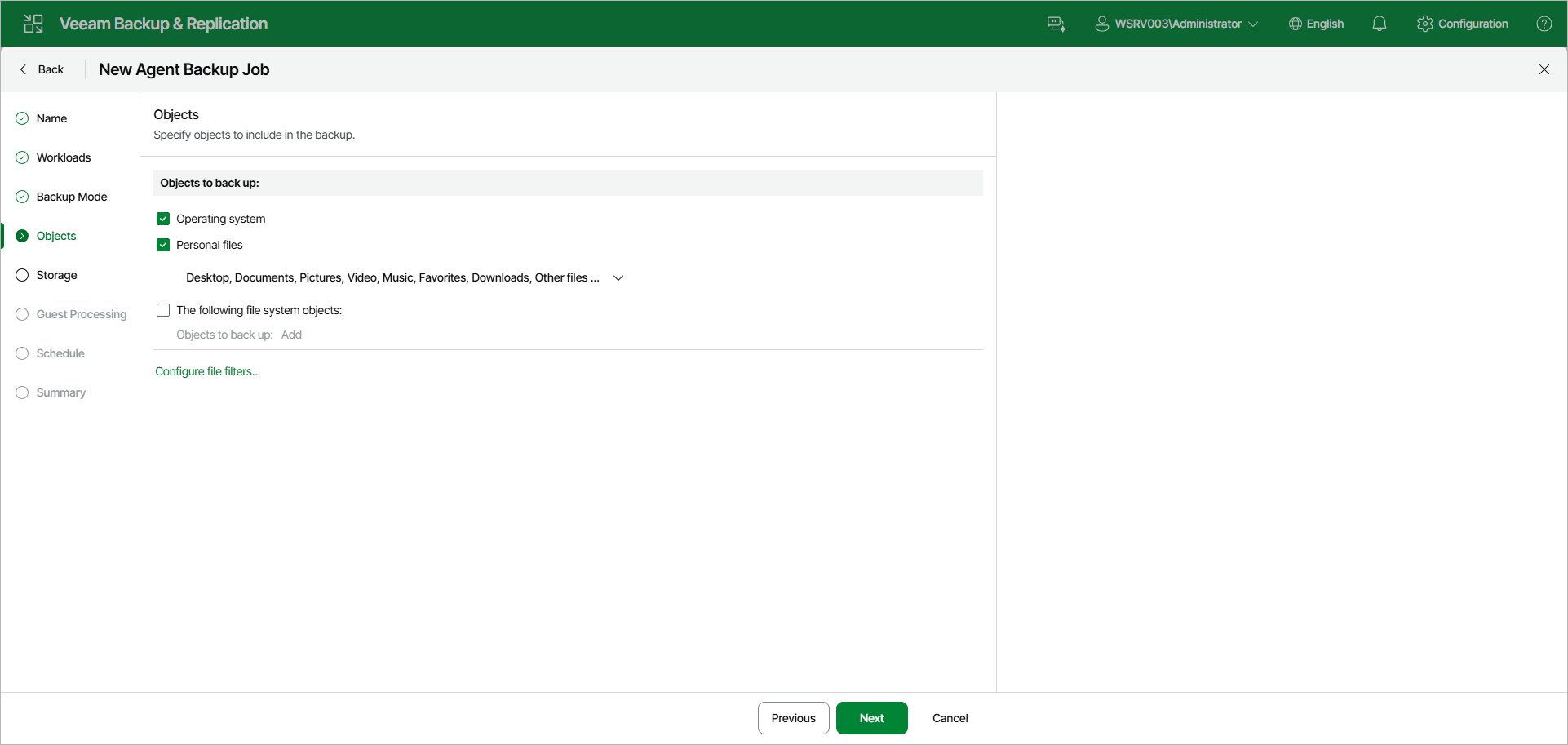 Specify Folders to Back Up