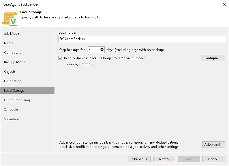 Local Storage Settings
