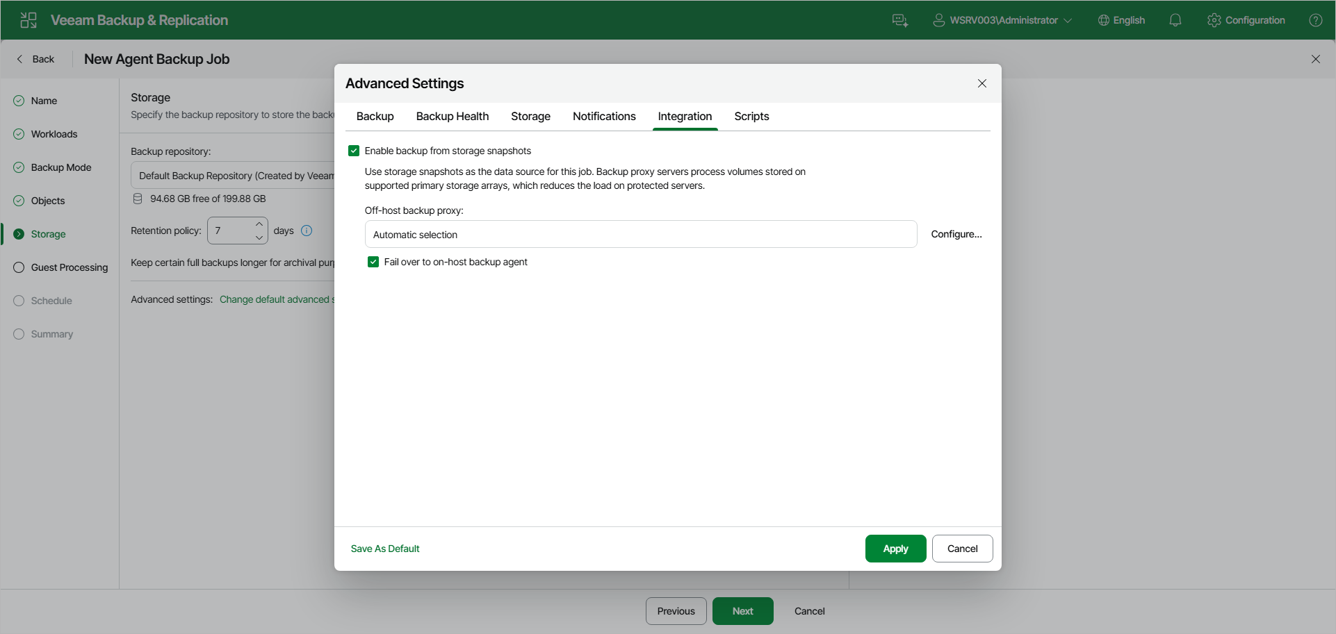 Specify Integration Settings