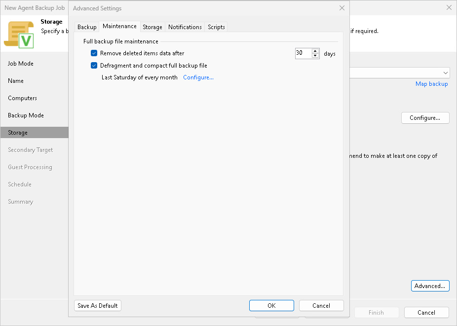 Maintenance Settings