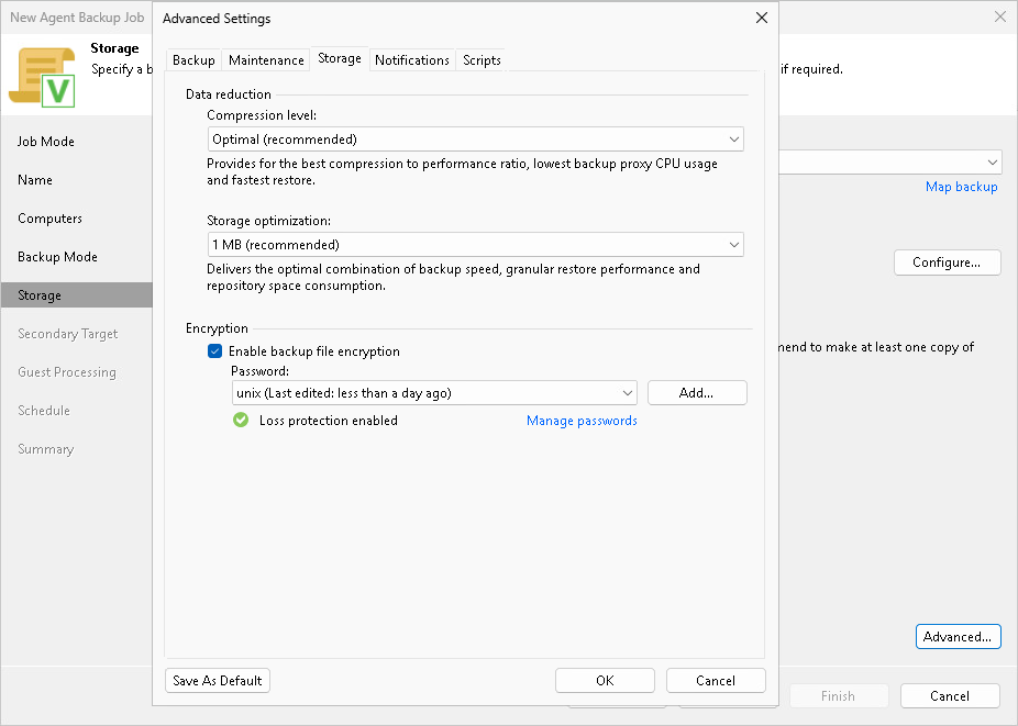 Storage Settings