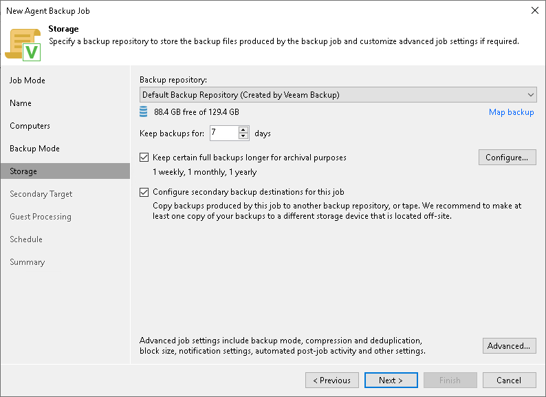 Step 7. Specify Backup Storage Settings