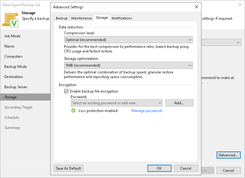 Storage Settings
