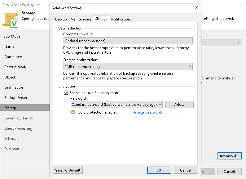 Storage Settings