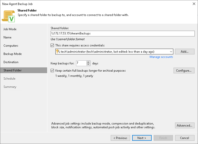 Shared Folder Settings