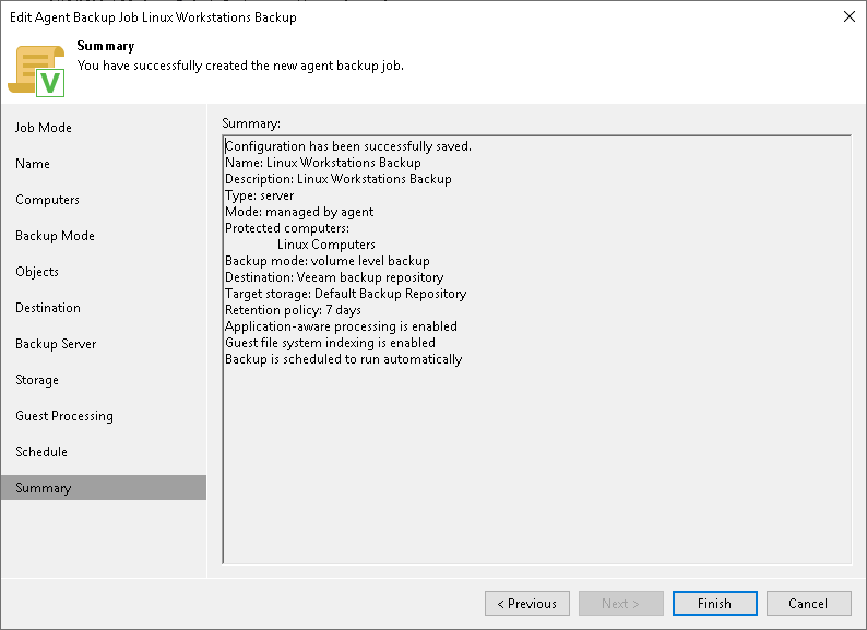 Step 13. Review Backup Policy Settings